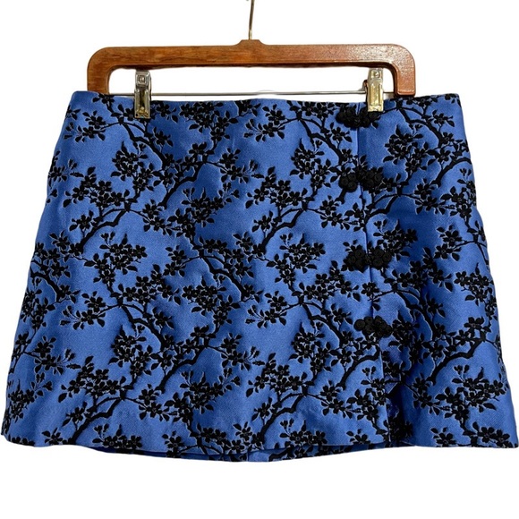 Zara Dresses & Skirts - ZARA dark periwinkle oriental style skirt with cherry blossoms print